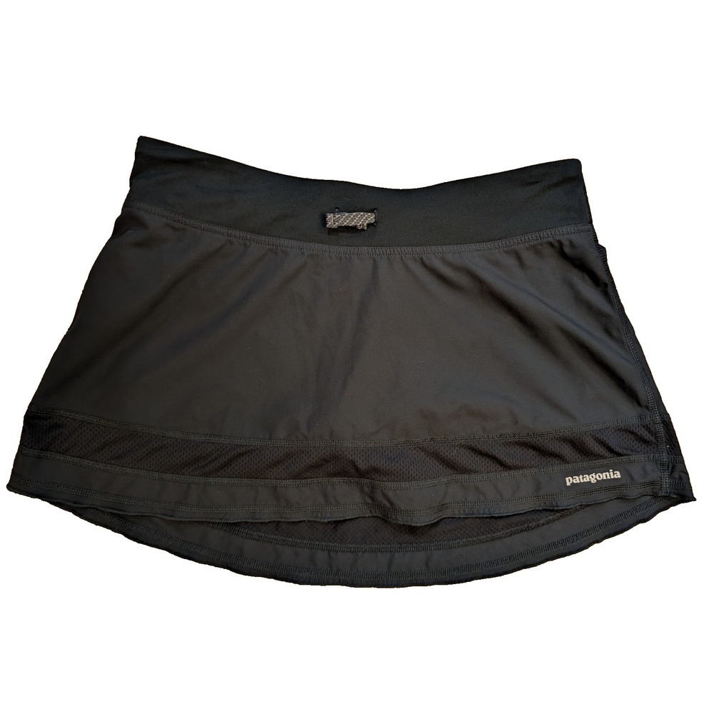 Patagonia Black Strider Skort Running Tennis Skirt Shorts Pickleball Women's M